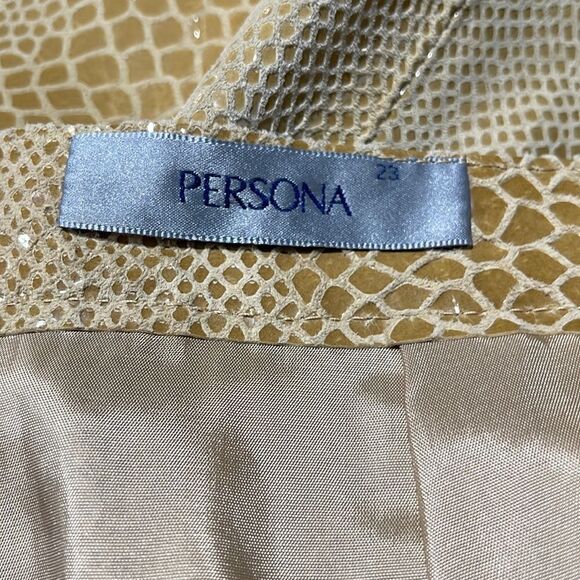 Persona Marina Rinaldi Python Print Leather Skirt Sz 23 (M) - Picture 14 of 16